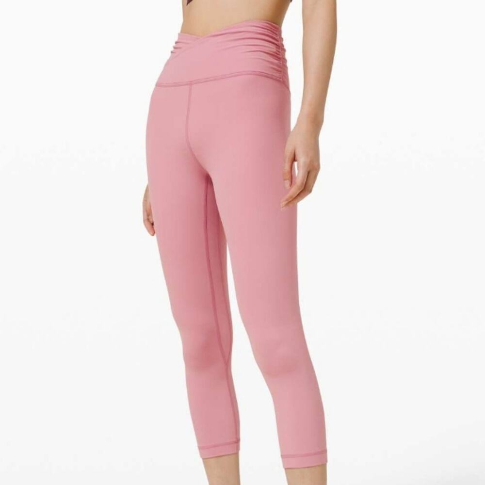 Lululemon Pink Taupe Cross Waist Align Crop 21" Leggings 4